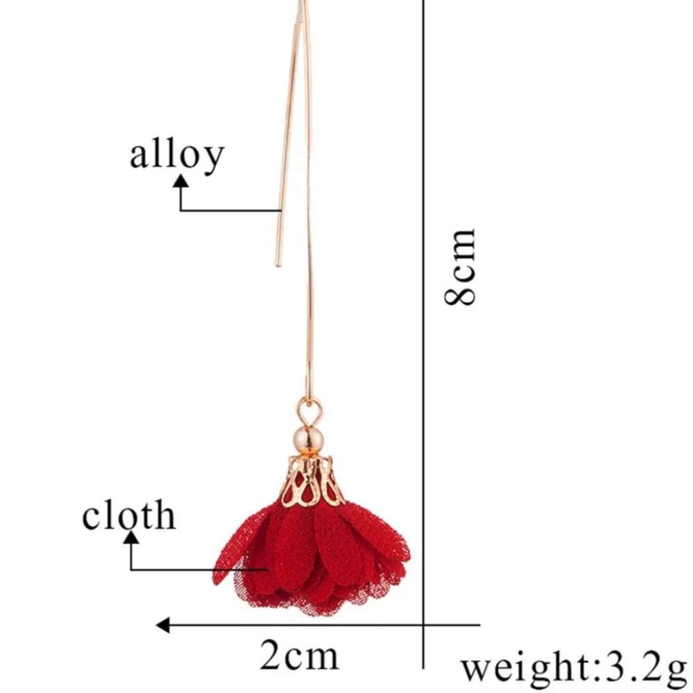 Long Gold & Fuchsia Flower Color Boho Gypsy - Picture 3 of 5